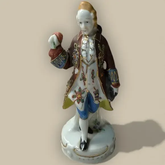 Lot of 3 Colonial Victorian Figurine Japan Vintage Woman Man 5” Wall Pocket - Picture 3 of 7